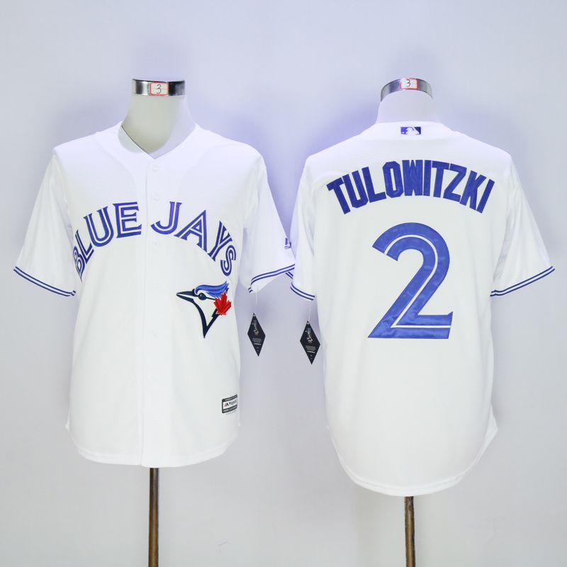 Men Toronto Blue Jays #2 Tulowitzki White Game MLB Jerseys->toronto blue jays->MLB Jersey